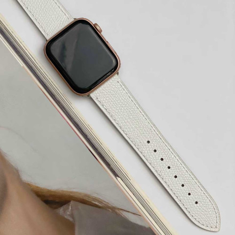 Кожаный ремешок Hermes New Leather для Apple Watch 38/40/41mm White Кожаный ремешок Hermes New Leather для Apple Watch 38/40/41mm White